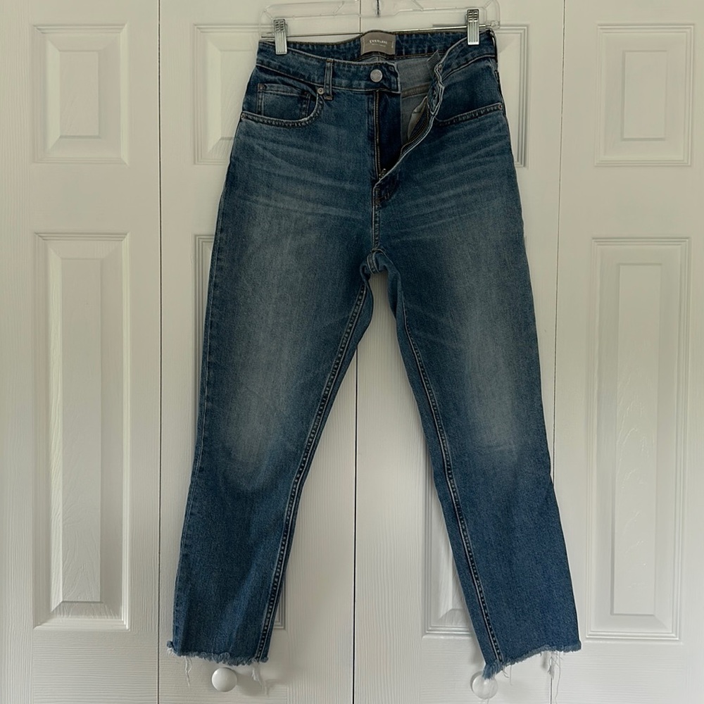 Everlane crop frayed hem jeans